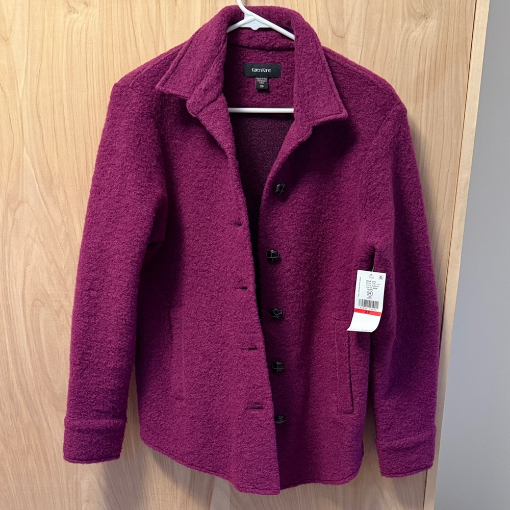 Karen Kane Purple Wool Jacket - Picture 2 of 5